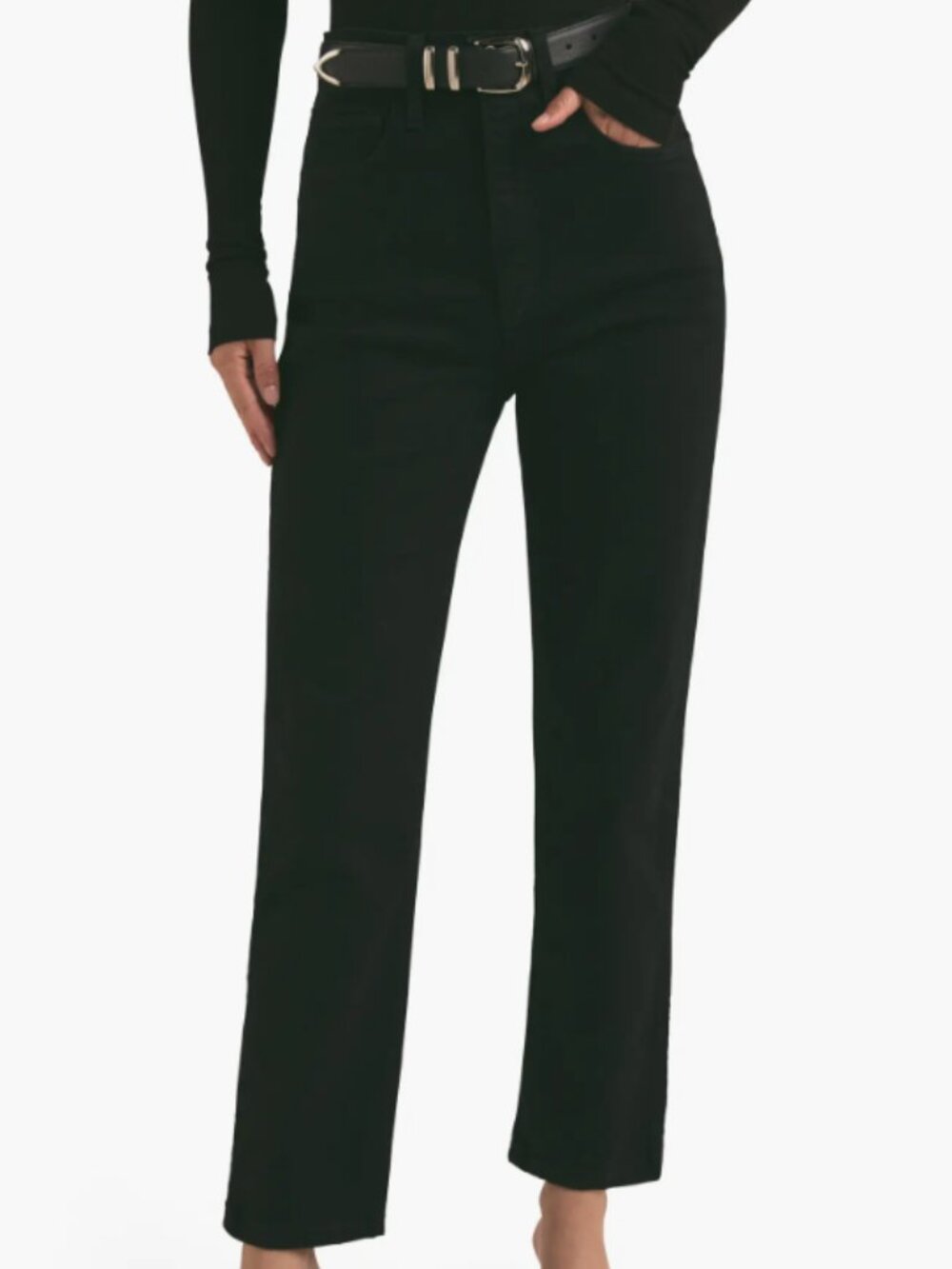 Favorite Daughter Valentina Sz 29 Super High Rise Black Cigarette Ankle Jean